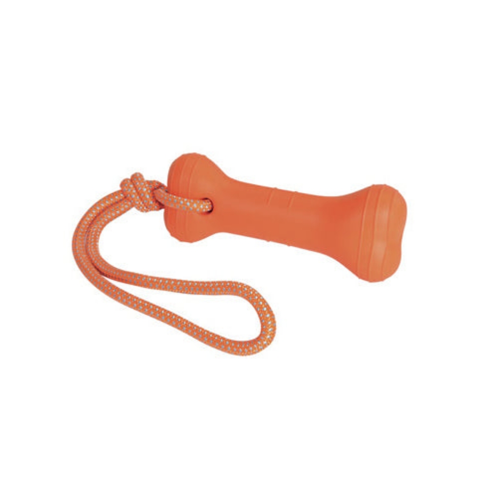 Picture of Camon Dog Toy - Eva Bone With Rope - Orange