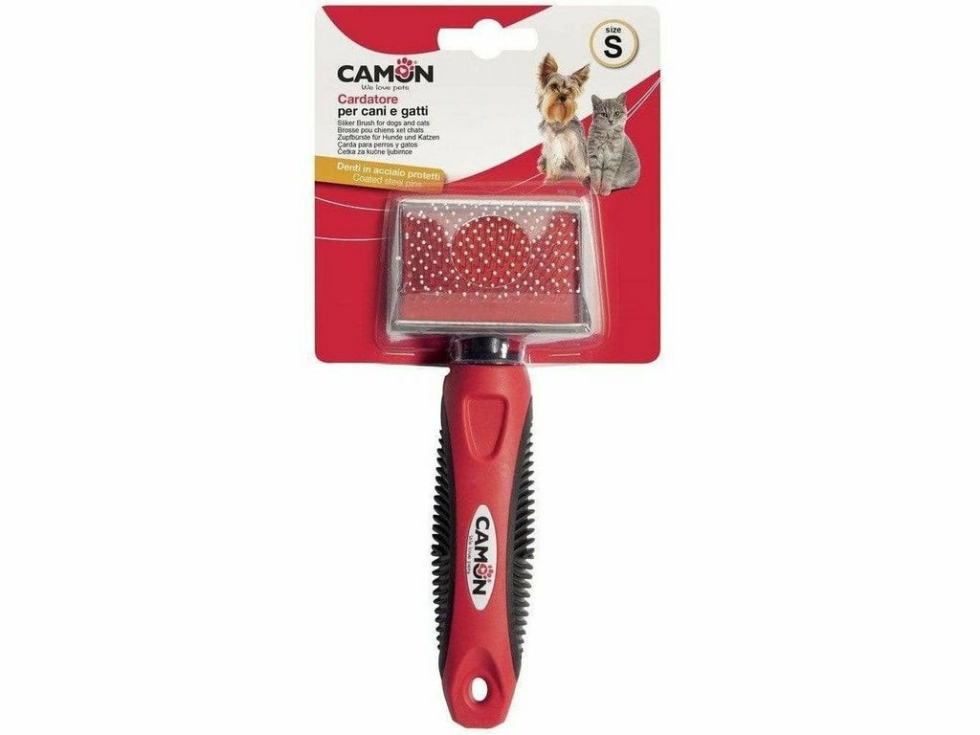 Picture of Camon Slicker Brush with Stainless Steel Plastic Coated Pins 120x55 mm Lg