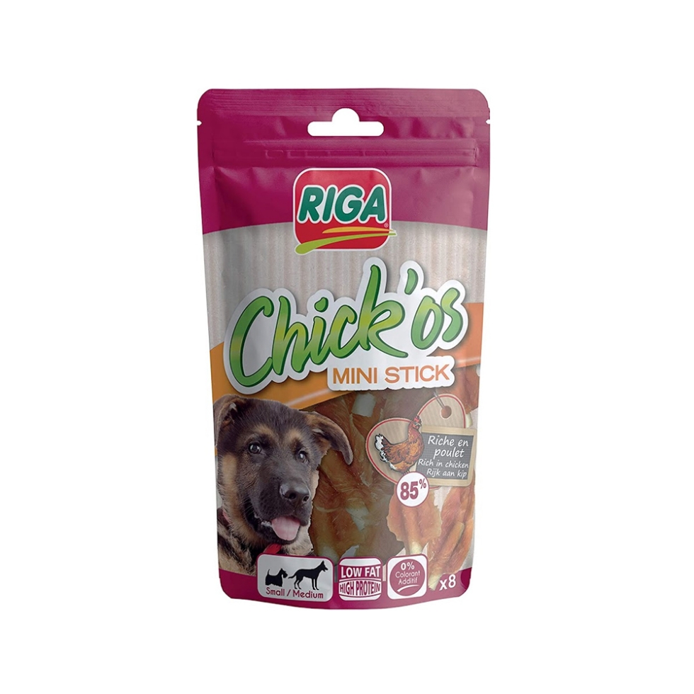 Picture of Riga Chick'Os Filet Mini Stick Chicken Dog Treats - 65 g