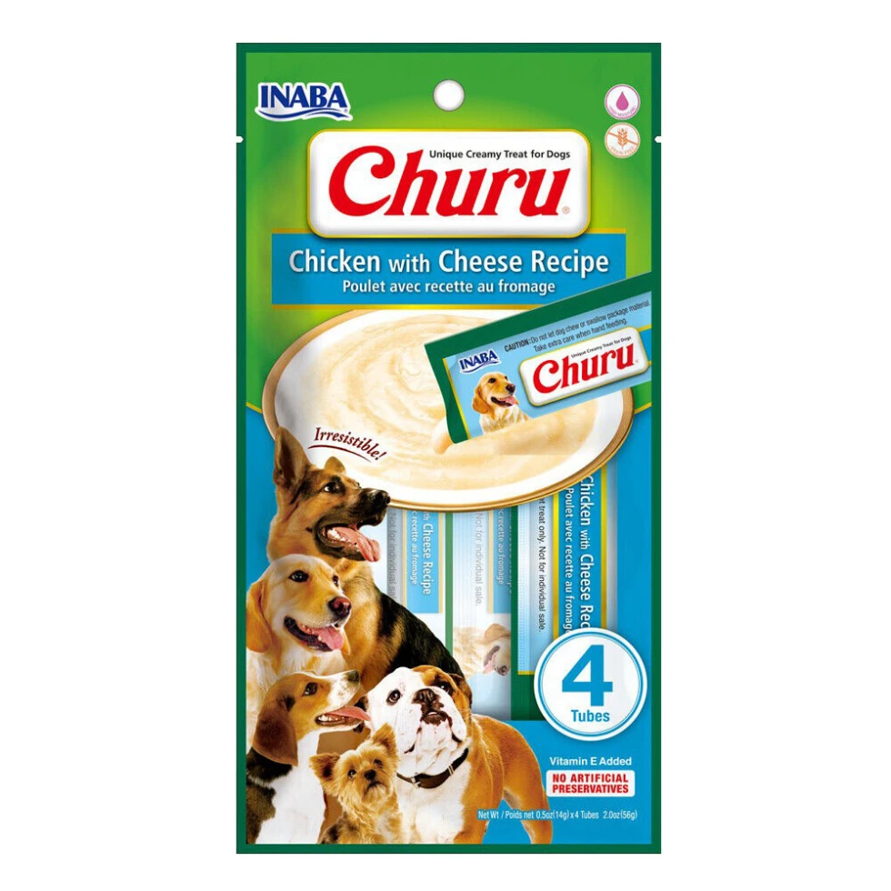 Picture of Inaba Churu Chicken Recipe With Cheese 14G X4 Tubes For Dogs