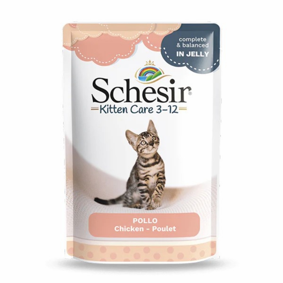 Picture of Schesir Kitten care 3-12 Cat Pouch Chicken In Jelly 85G