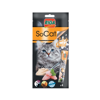 Picture of Riga SoCat Lick Quid Snack Chicken Lickable Cat Treats - 56 g - 4 Pcs