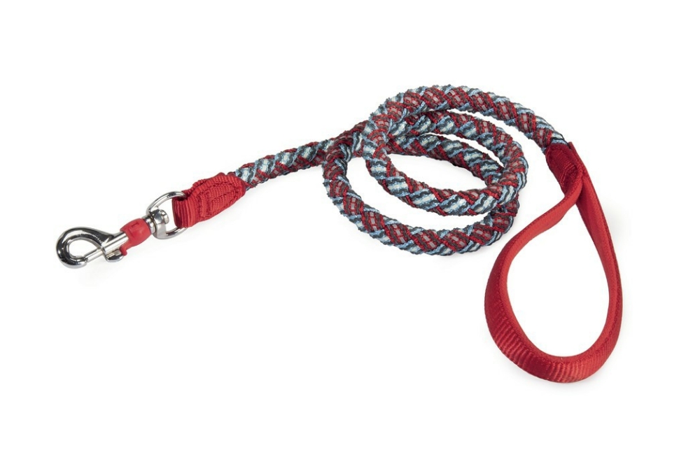 Picture of Camon Twisted Reflective Training Leash Red Light Blue 15X2000 Mm