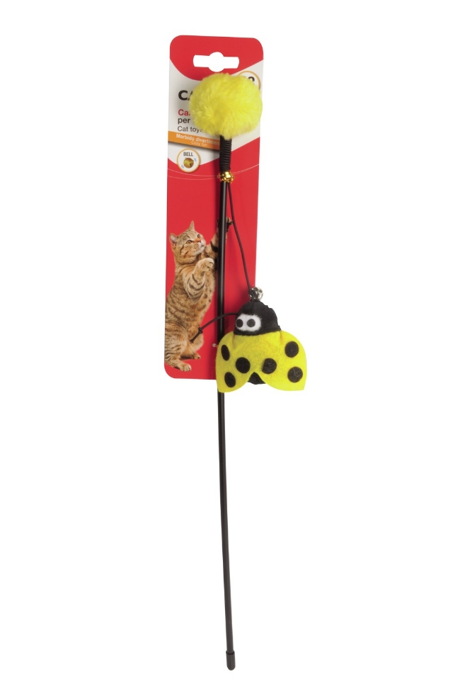 Picture of Camon Cat toy, Plastic fishing rod Ladybug with bell 48cm