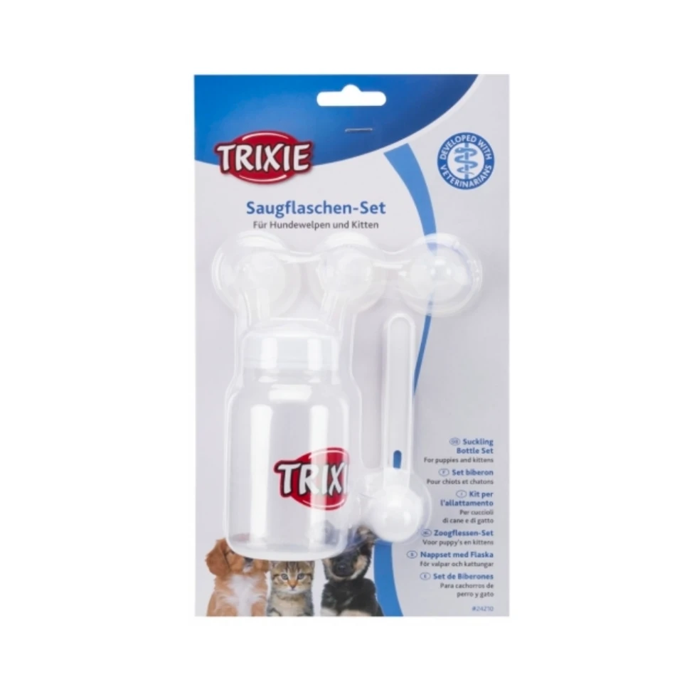 Picture of Trixie Suckling bottle set, 120 ml, transparent/white